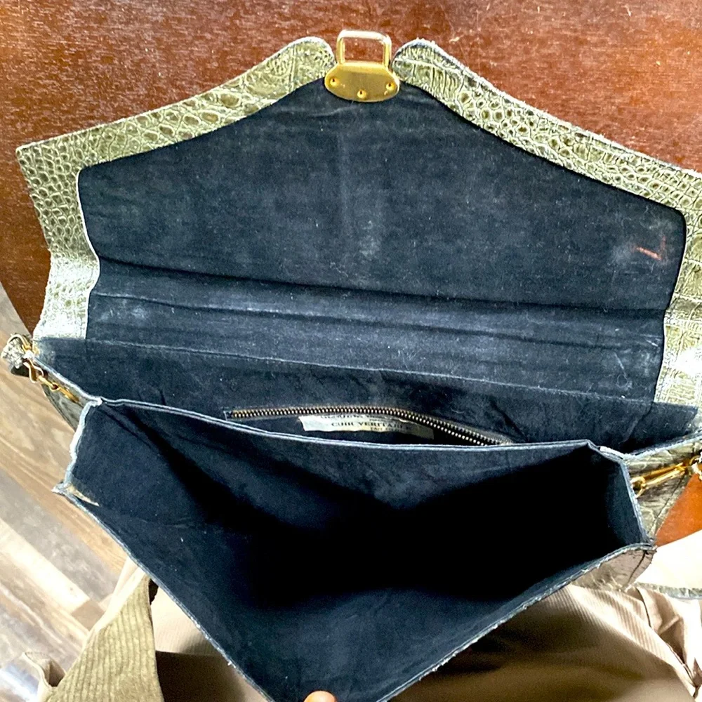 Habdbag pour femme Fait en Italie Cuire Véritable!!Handbad crocro style 8.5/10 - Picture 4 of 4